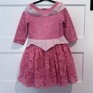 Elegant Pink Lace Kids Dance Dress
